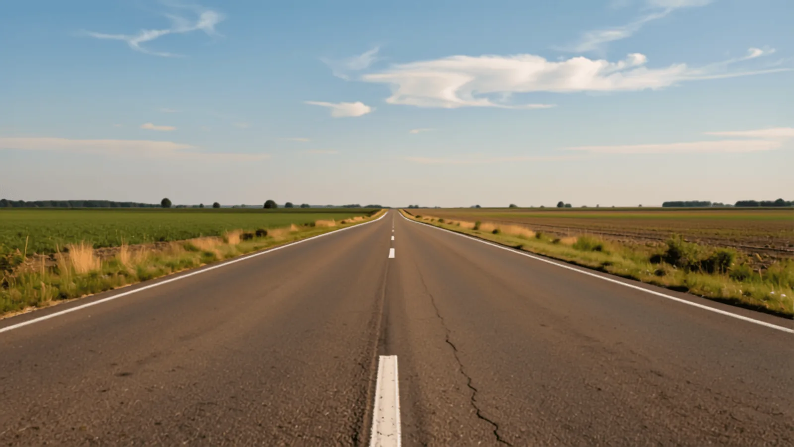まっすぐ伸びる明るい道